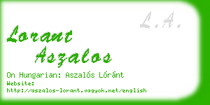 lorant aszalos business card